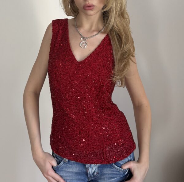 Vintage top s flitry ve S/M