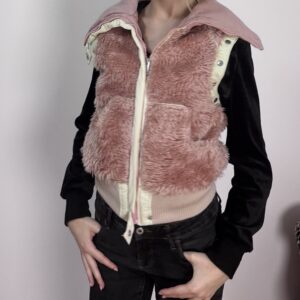 Faux fur vesta vel S