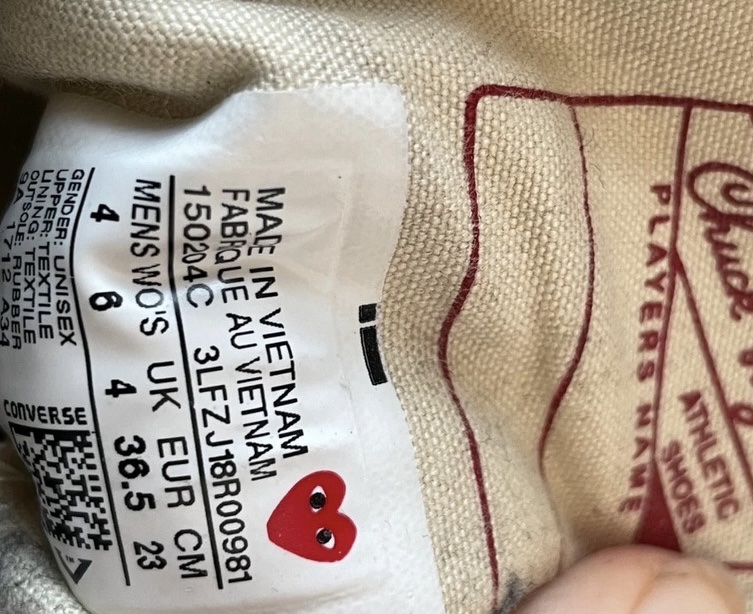 Converse x CDG custom tenisky vel 36,5 - Image 10