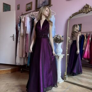 Tmavé šaty za krk vel S/M #20