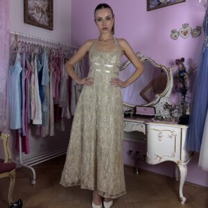 Zlaté vintage šaty vel S #8